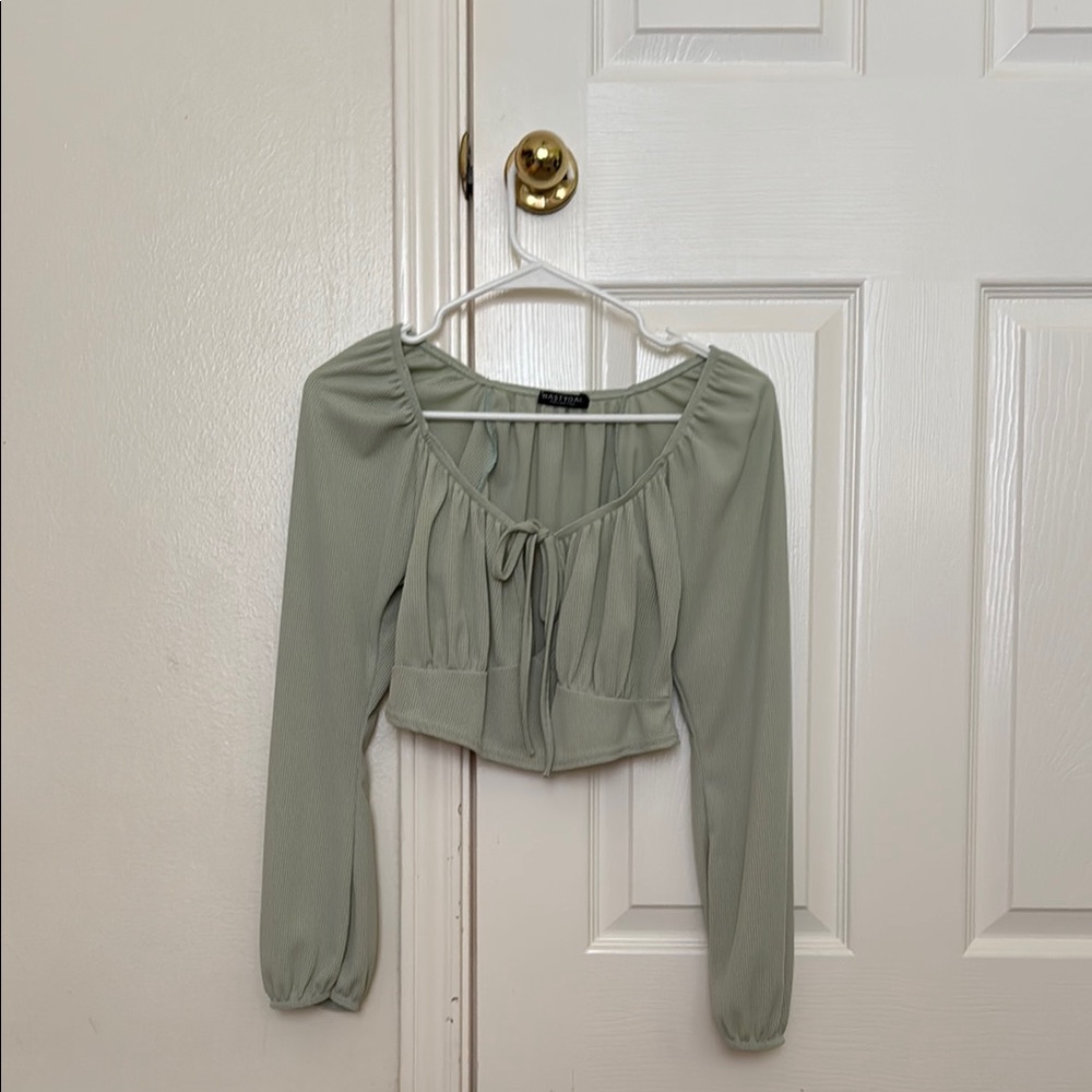 Nasty Gal Elegant Sage Green Women's Top